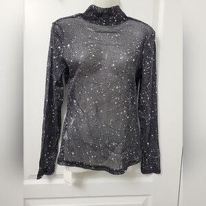 Mango Black Starry Blouse
